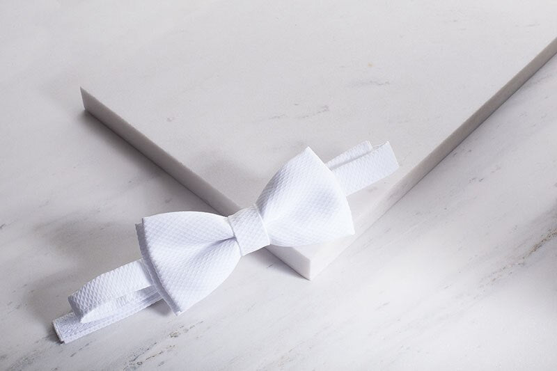 Designer Velcro Bow-Tie - White